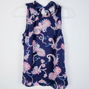 LAUNDRY‎ - Sleeveless Top Pink and Blue Paisley…
